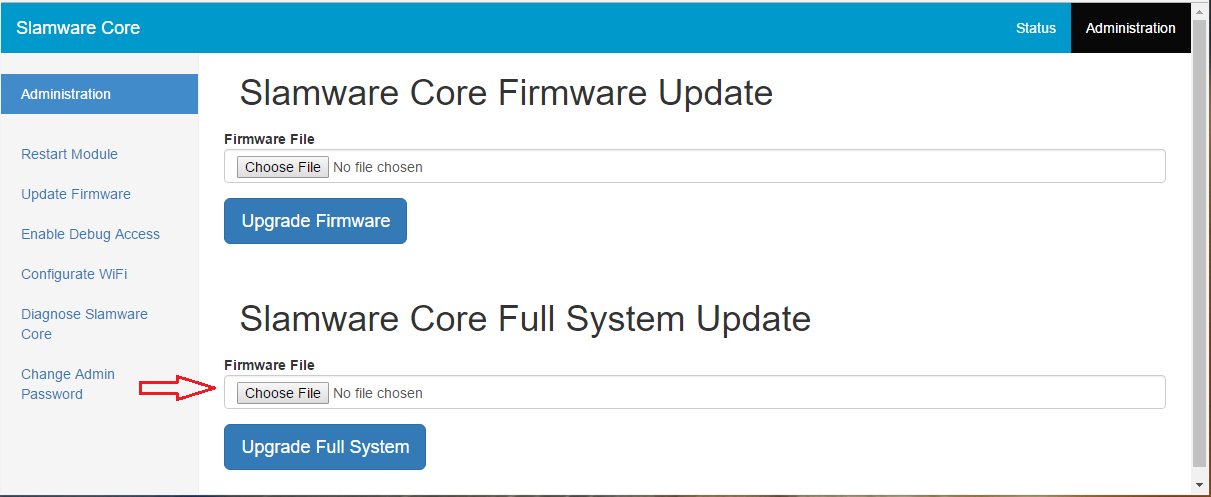Slamware文档 > KBSW180153 SLAMWARE Web Portal Function Overview > Upgrade Firmware Page 1.png